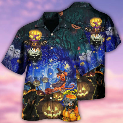 Halloween Dachshund And Dogs - Hawaiian Shirt 