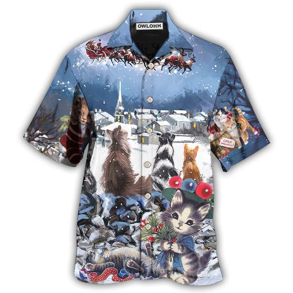 Hawaiian Shirt / Adults / S Cat Hope Chrismas Night - Hawaiian Shirt 