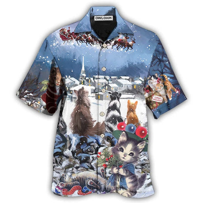 Hawaiian Shirt / Adults / S Cat Hope Chrismas Night - Hawaiian Shirt 