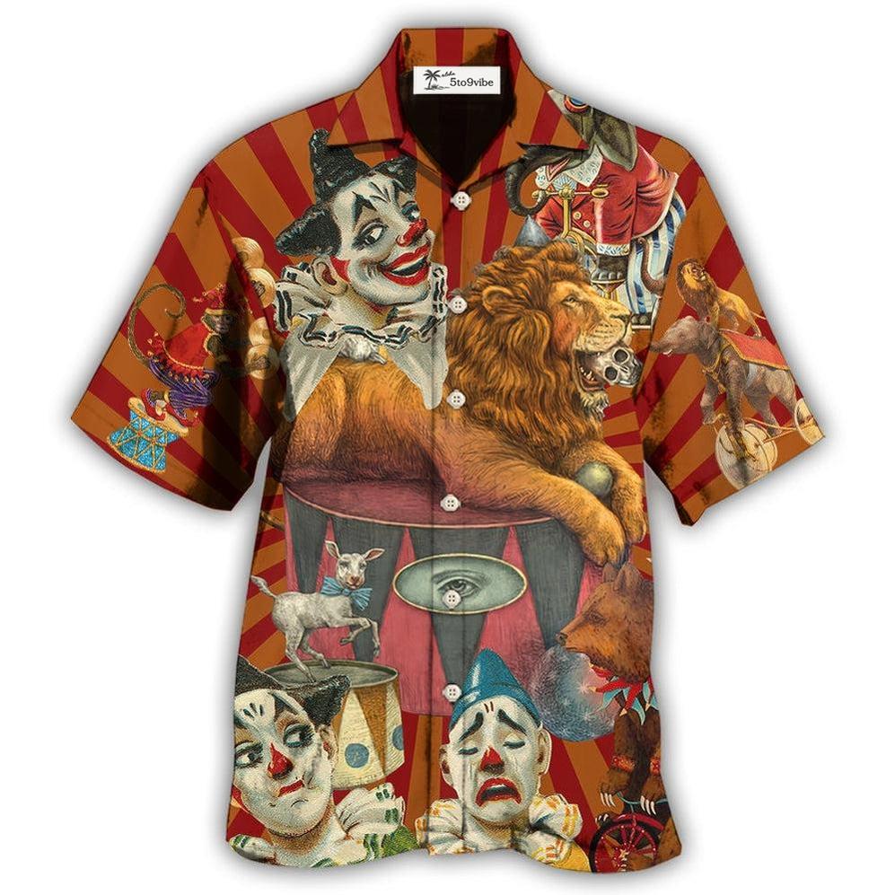 Hawaiian Shirt / Adults / S Clown Funny Happy Lion - Hawaiian Shirt 
