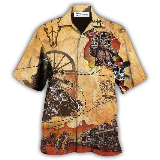 Hawaiian Shirt / Adults / S Cowboy Skull Love Cool Vintage - Hawaiian Shirt 