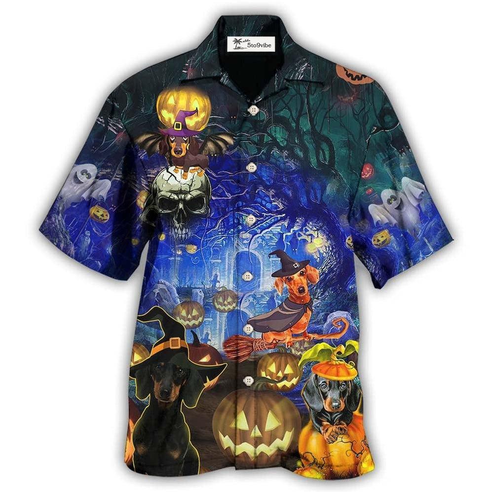 Hawaiian Shirt / Adults / S Halloween Dachshund And Dogs - Hawaiian Shirt 