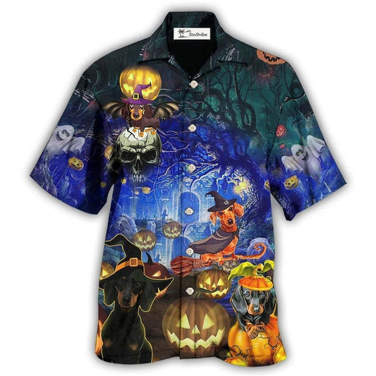 Hawaiian Shirt / Adults / S Halloween Dachshund And Dogs - Hawaiian Shirt 