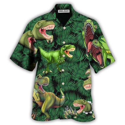 Hawaiian Shirt / Adults / S Dinosaur World Summer Green Leaf - Hawaiian Shirt 