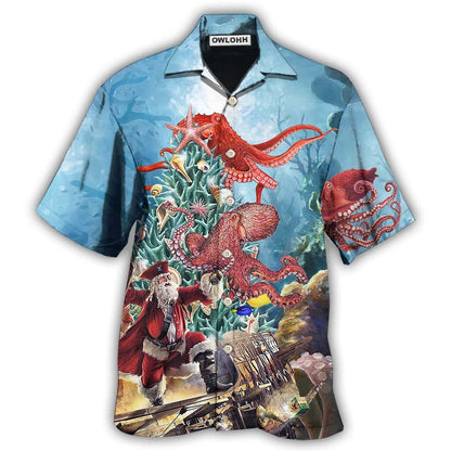 Hawaiian Shirt / Adults / S Octopus And Santa Merry Chrismas - Hawaiian Shirt 