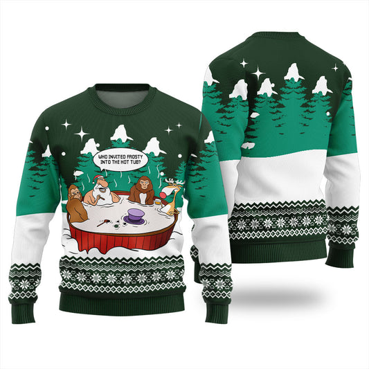 Frosty In The Hot Tub Mens Christmas Sweater