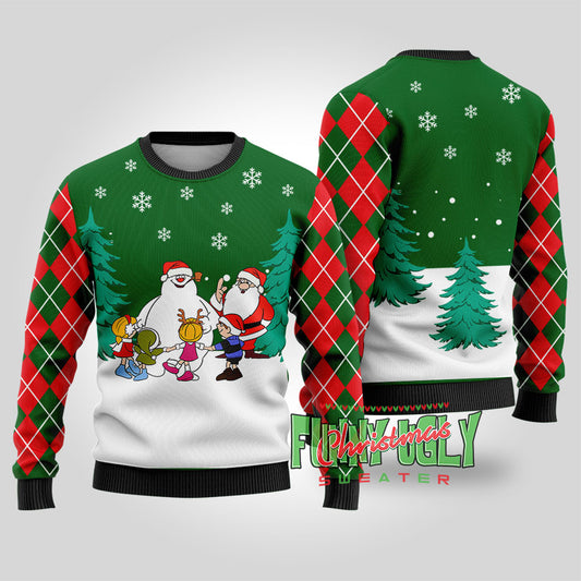 Frosty The Snowman Christmas Sweater Forest Green