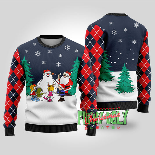 Frosty The Snowman Funny Christmas Sweater Navy