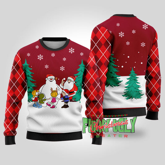 Frosty The Snowman Funny Christmas Sweater Cardinal Red