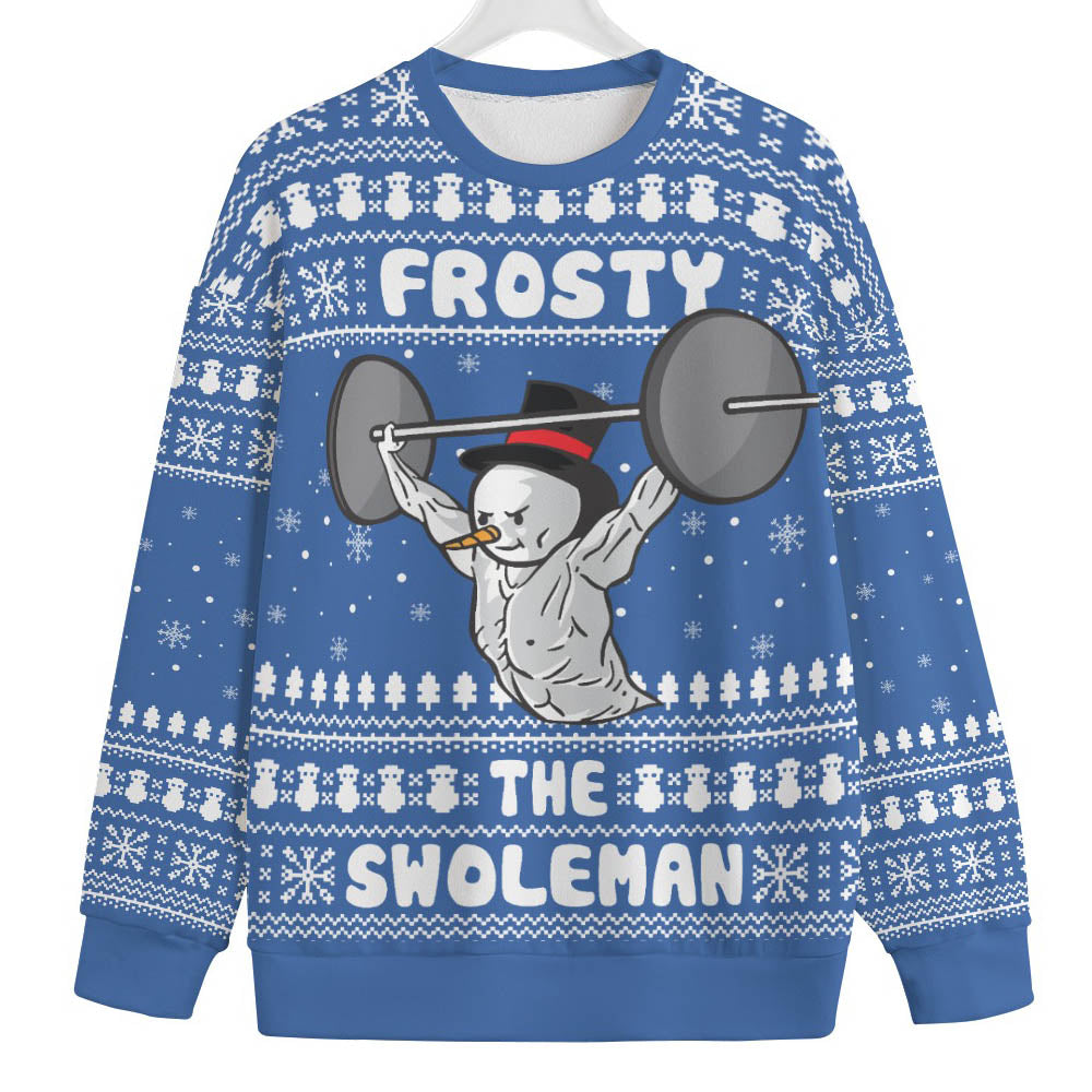 Frosty The Swoleman Big And Tall Xmas Sweaters