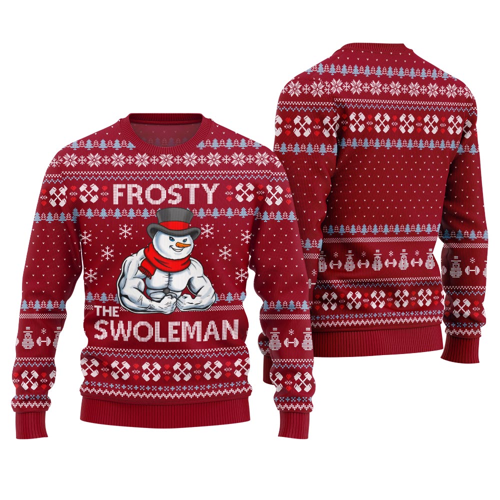 Frosty the Swole Man Ugly Christmas Sweater