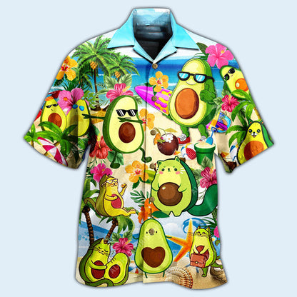 Avocado Chilling By The Beach - Hawaiian Shirt 