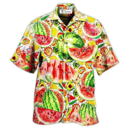 Hawaiian Shirt / Adults / S Fruit Summer Time Watermelon - Hawaiian Shirt 