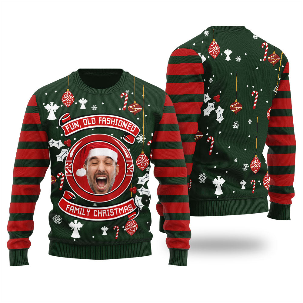 Fun Old Fashioned Family Christmas Custom Ugly Sweater
