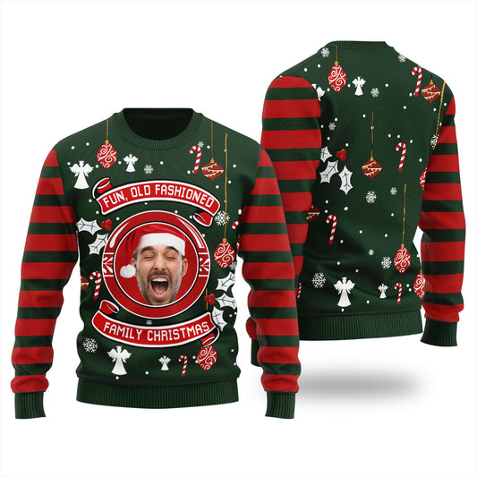 Fun Old Fashioned Family Christmas Custom Ugly Sweater