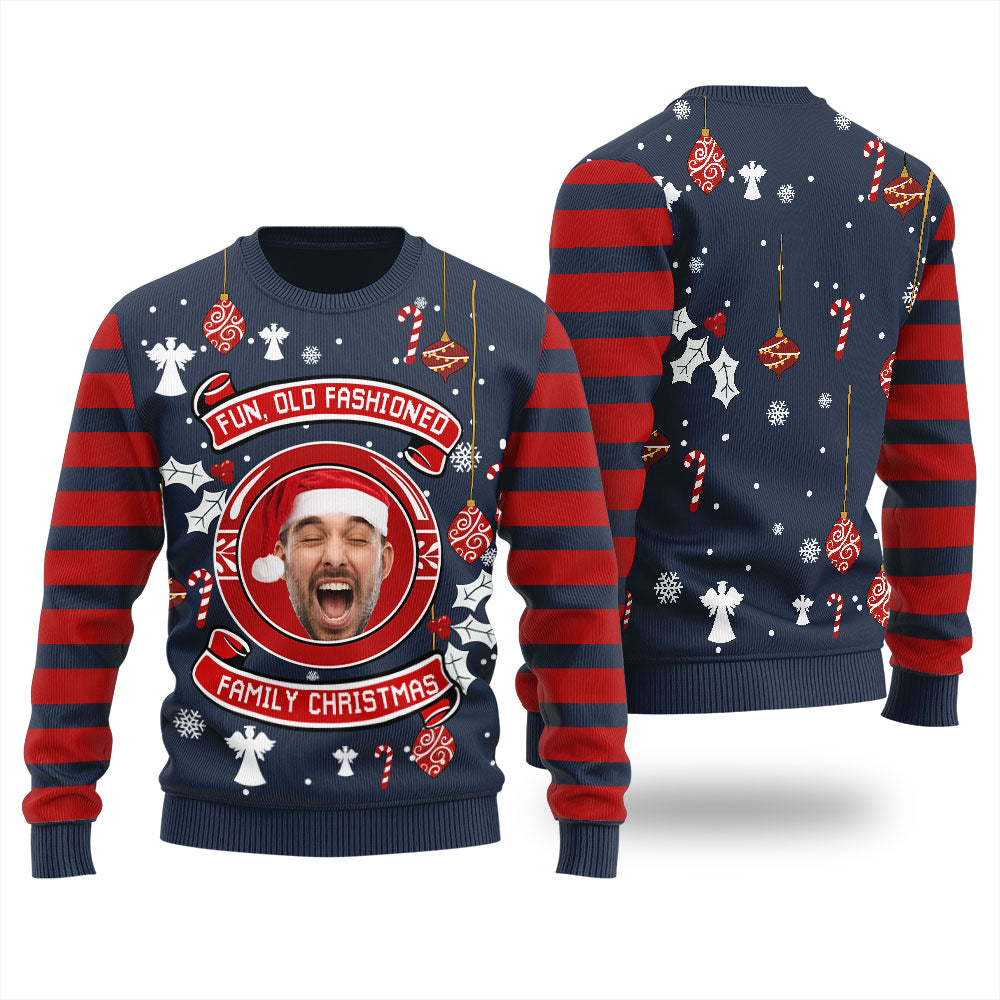 Fun Old Fashioned Family Christmas Custom Ugly Sweater