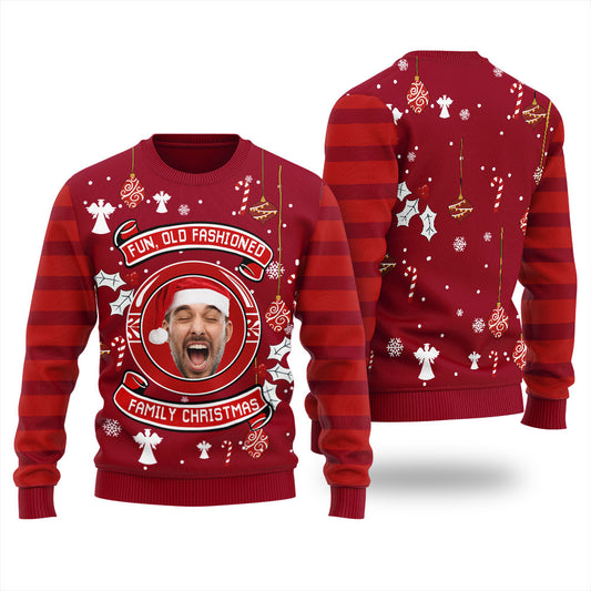 Fun Old Fashioned Family Christmas Custom Women's Ugly Sweater