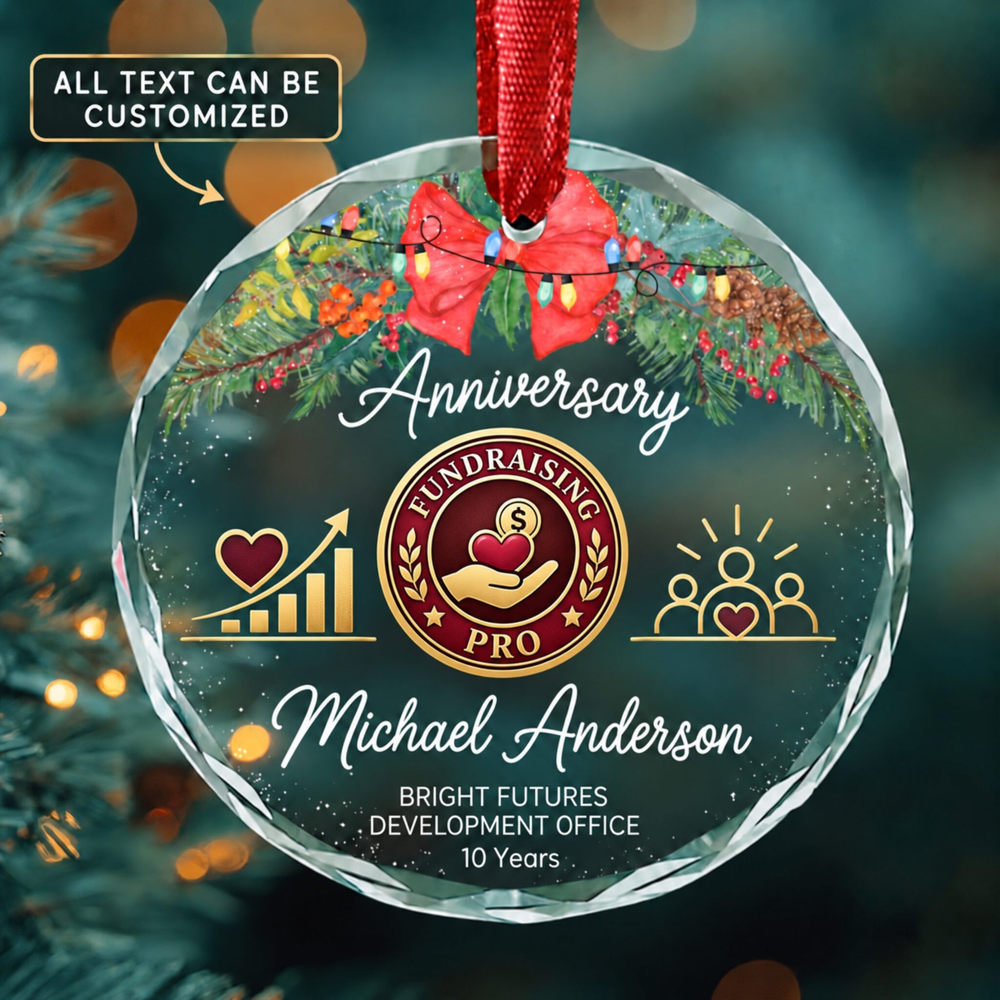 Fundraisers Personalized Glass Ornament | 5To9Vibe