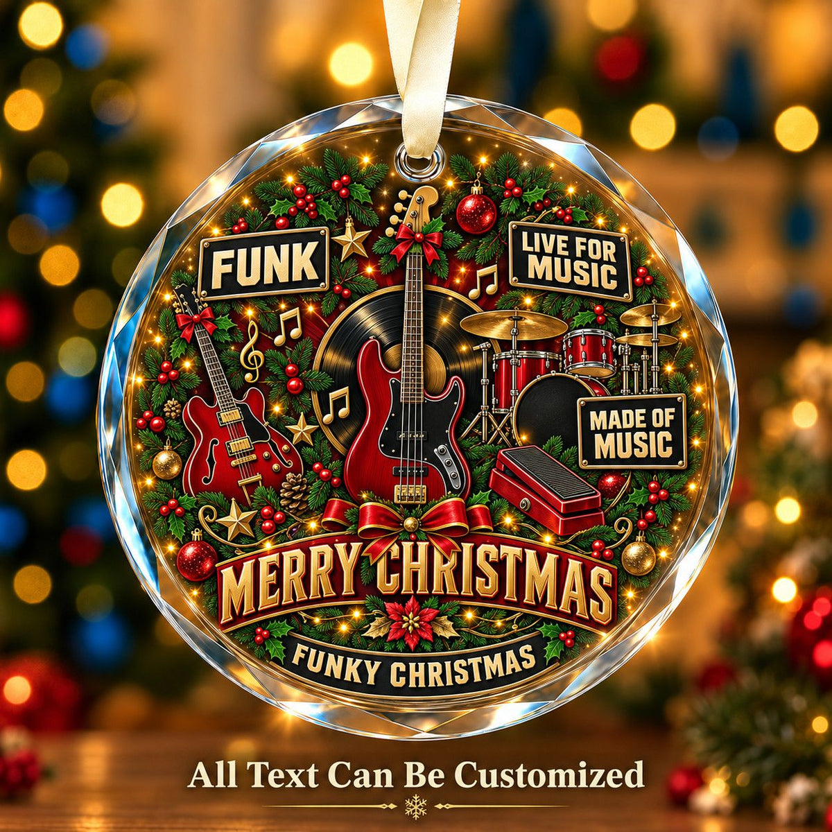 Funk Personalized Glass Ornament | 5To9Vibe