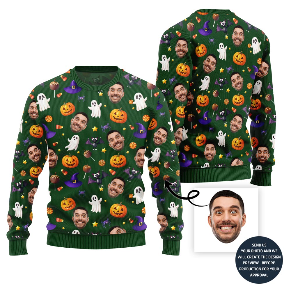 Funny All Over Print Custom Halloween Sweater For Men