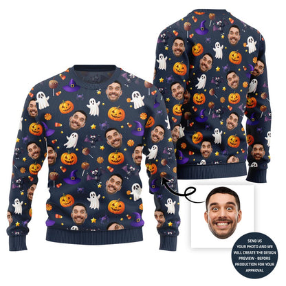Funny All Over Print Custom Halloween Sweater For Men