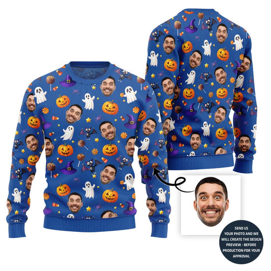 Funny All Over Print Custom Halloween Sweater For Men