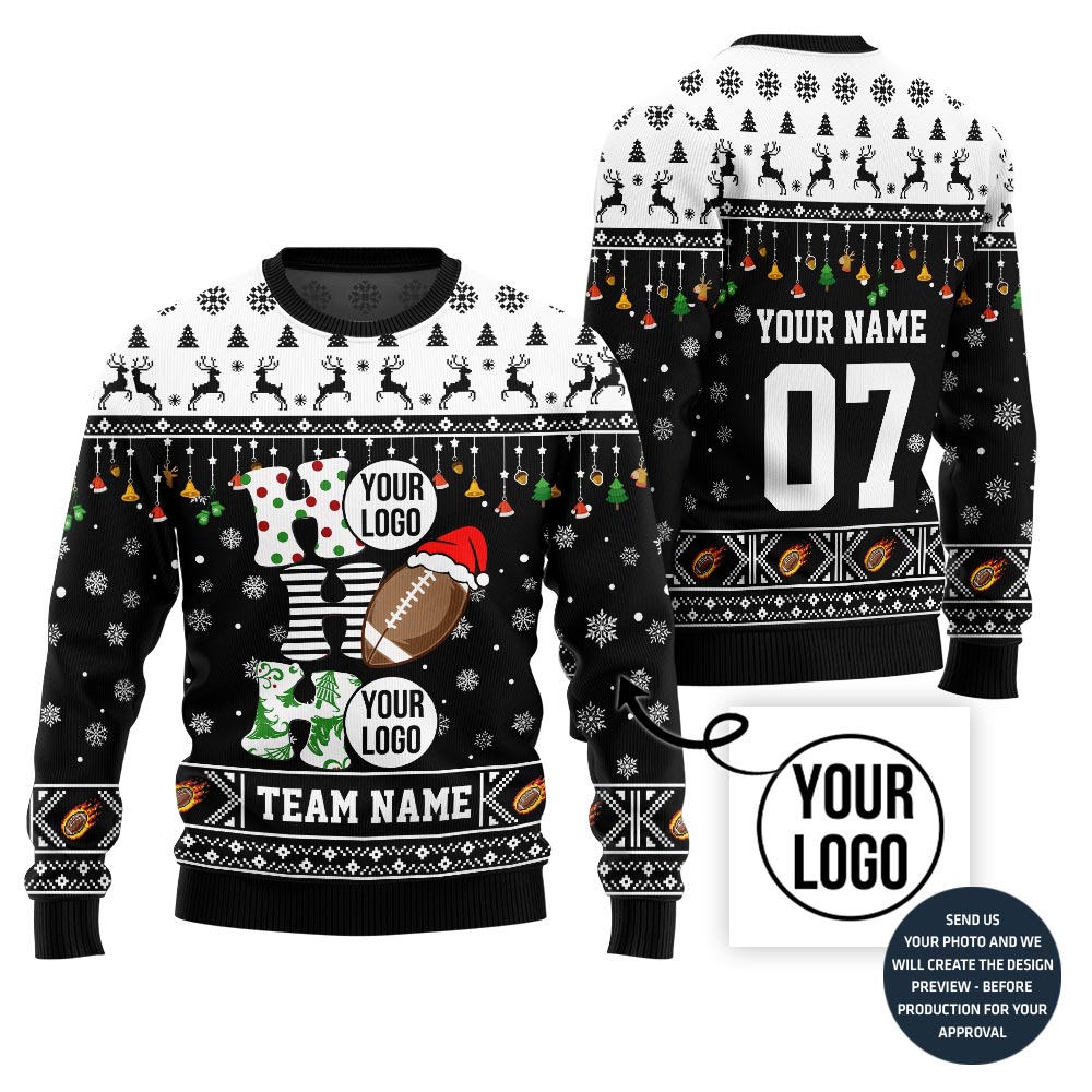 Funny American Football Custom Ugly Christmas Sweater