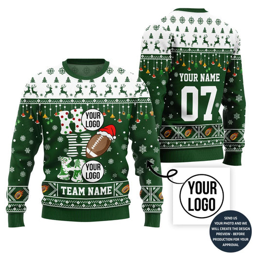 Funny American Football Custom Ugly Christmas Sweater
