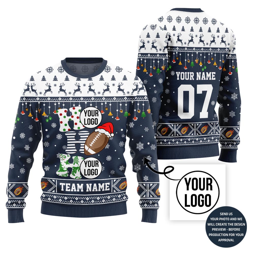 Funny American Football Custom Ugly Christmas Sweater