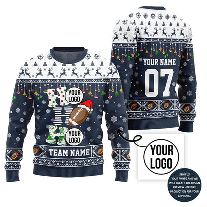 Funny American Football Custom Ugly Christmas Sweater