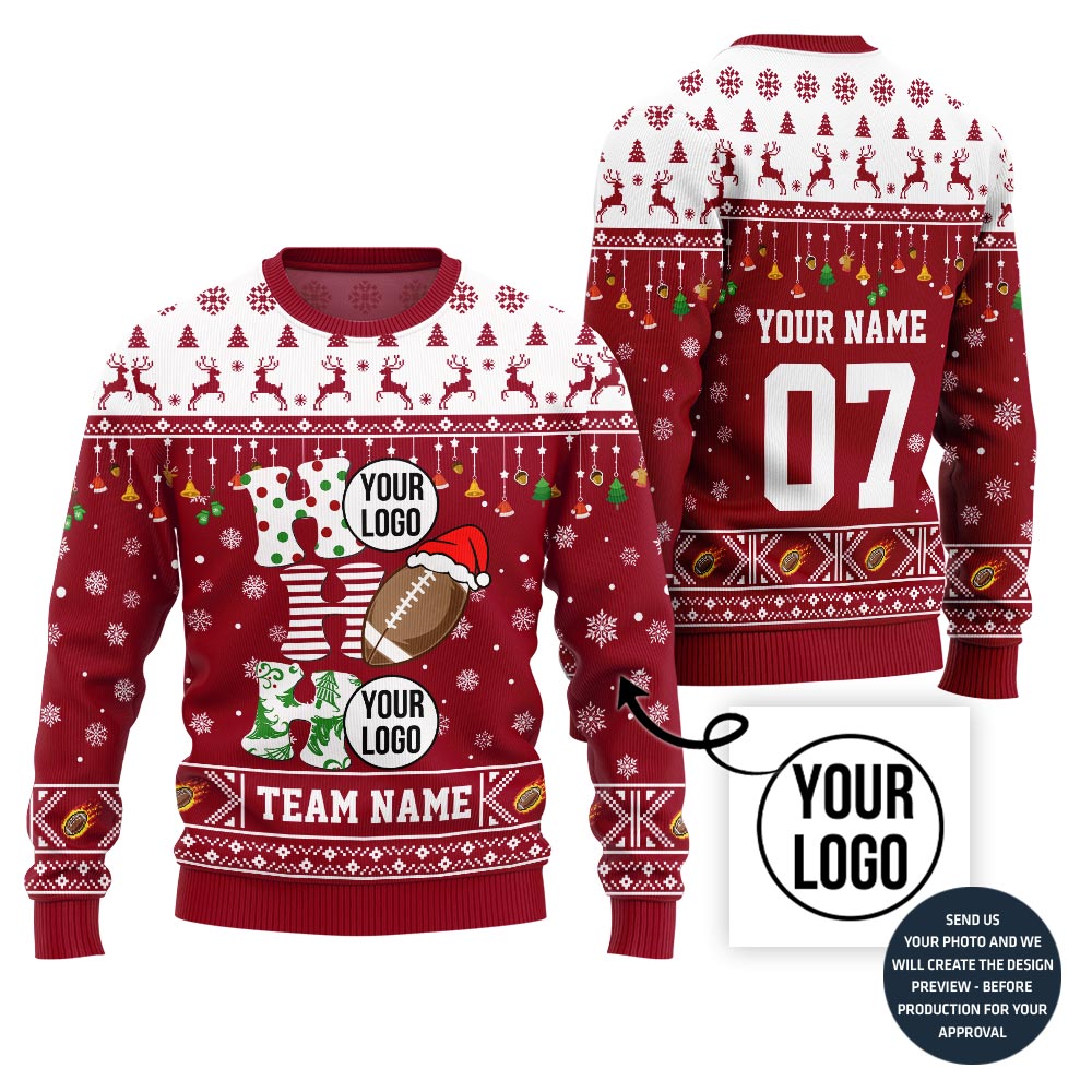 Funny American Football Custom Ugly Christmas Sweater