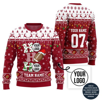Funny American Football Custom Ugly Christmas Sweater