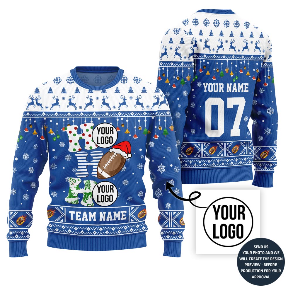 Funny American Football Custom Ugly Christmas Sweater