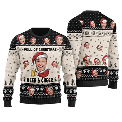 Funny Beer And Cheer Personalized Christmas Sweater