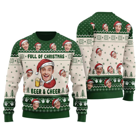 Funny Beer And Cheer Personalized Christmas Sweater
