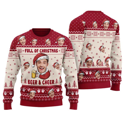 Funny Beer And Cheer Personalized Christmas Sweater