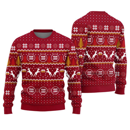 Funny Beer Custom Ugly Christmas Sweater With Logo Red