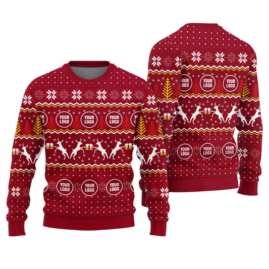 Funny Beer Custom Ugly Christmas Sweater With Logo Red