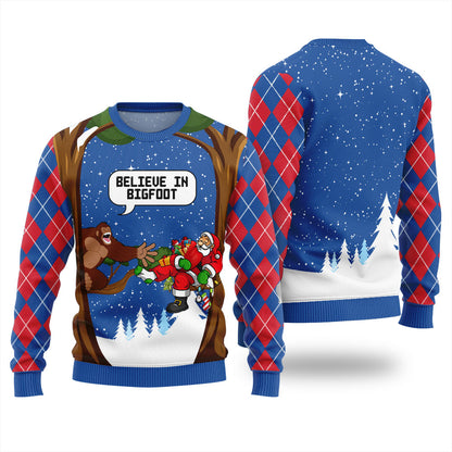 Funny Bigfoot Mens Christmas Sweater