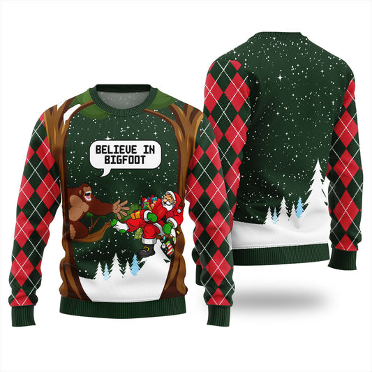 Funny Bigfoot Mens Christmas Sweater