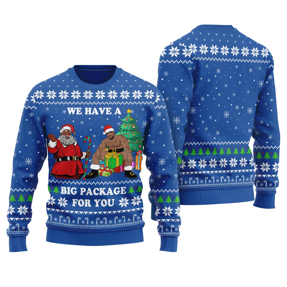 Funny Black Santa Barry Wood Christmas Sweater