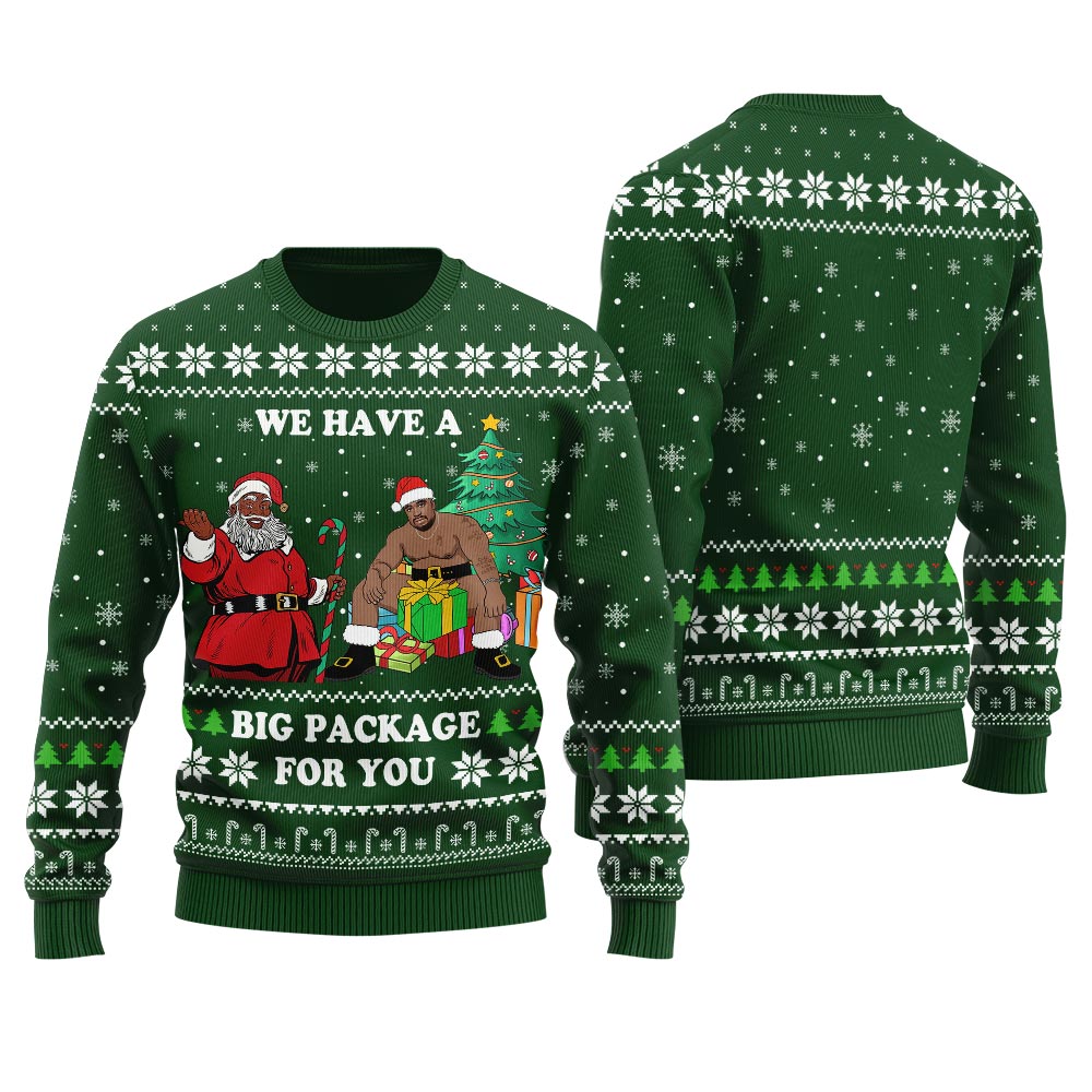 Funny Black Santa Barry Wood Christmas Sweater