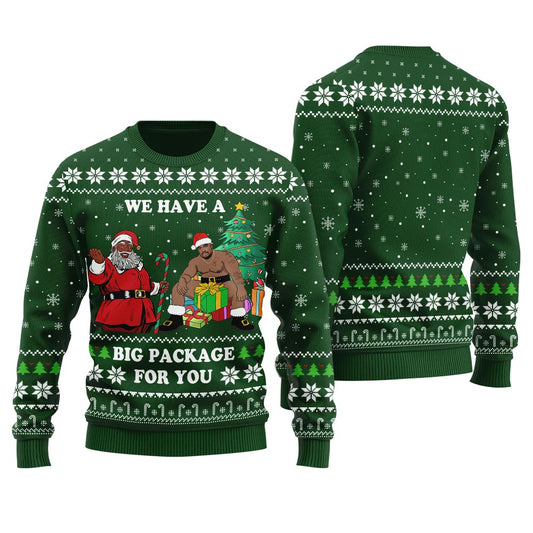 Funny Black Santa Barry Wood Christmas Sweater