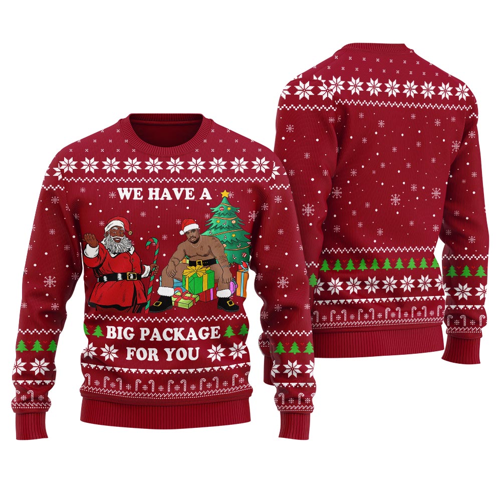 Funny Black Santa Barry Wood Christmas Sweater