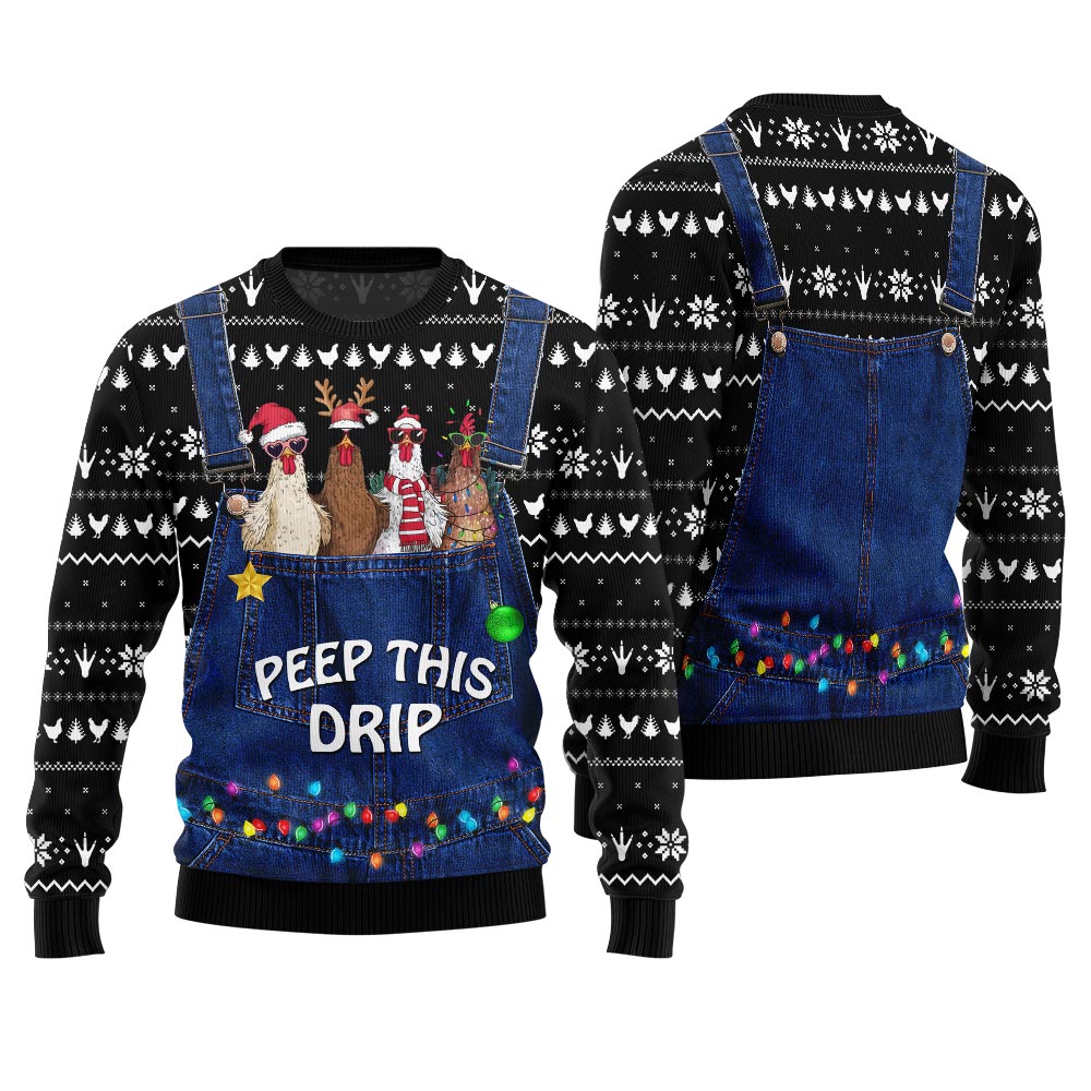 Funny Boss Chicken Farm Ugly Christmas Sweater
