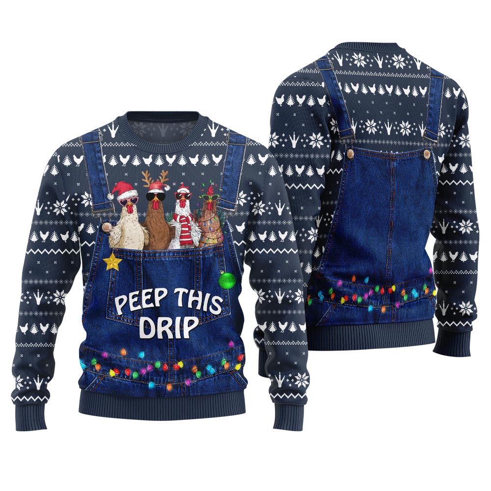 Funny Boss Chicken Farm Ugly Christmas Sweater