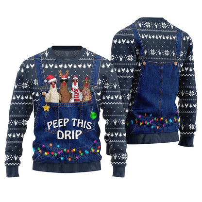 Funny Boss Chicken Farm Ugly Christmas Sweater