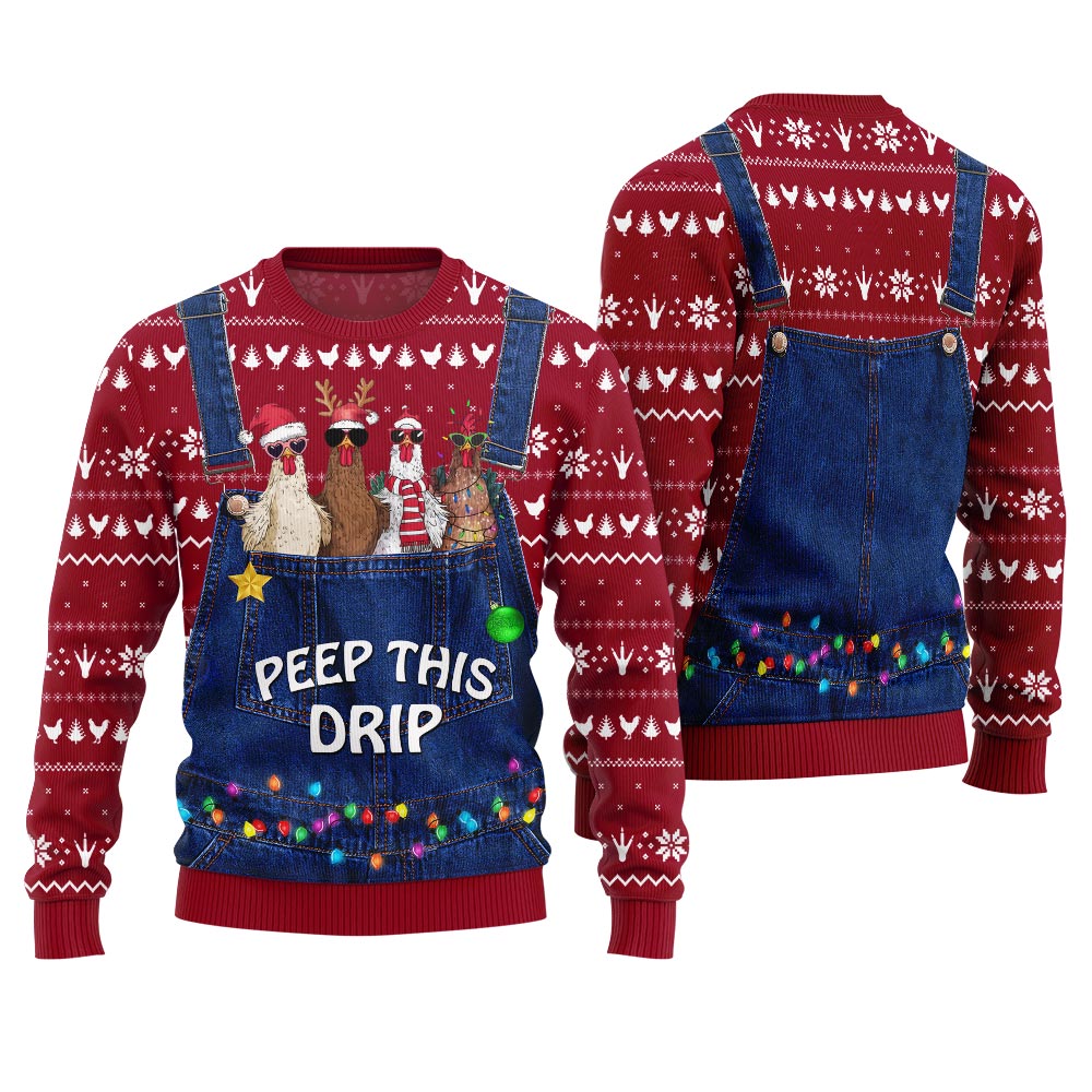 Funny Boss Chicken Farm Ugly Christmas Sweater