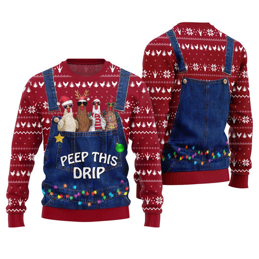 Funny Boss Chicken Farm Ugly Christmas Sweater