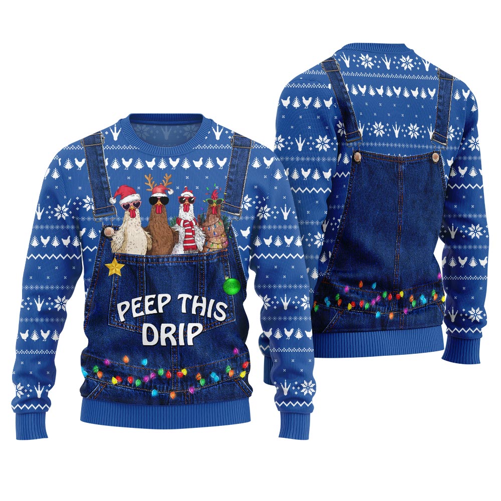 Funny Boss Chicken Farm Ugly Christmas Sweater